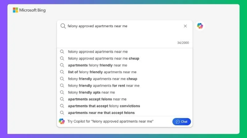 Bing Search Bar Felony Approved Apartments Near Me